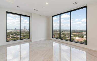 Fototapeta premium Modern Apartment with Panoramic City View