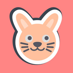 Sticker bunny face. Chinese Zodiac elements. Good for prints, posters, logo, advertisement, decoration,infographics, etc.