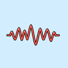 Sound Wave Graphic Illustration on Light Blue Background  