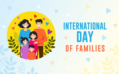 International day of families. Logo icon vector template.with Mom, Dad and Children Character to Happiness and Love Celebration. best for cards, posters, banners and social media posts.