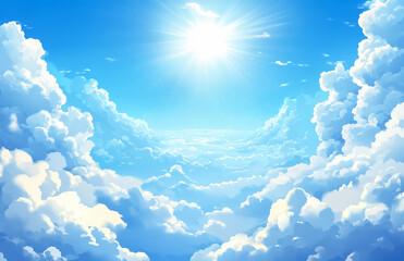 Radiant Sky Bliss with Clouds