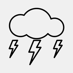 Icon lighting. Weather elements symbol. Icons in line style. Good for prints, web, smartphone app, posters, infographics, logo, sign, etc.