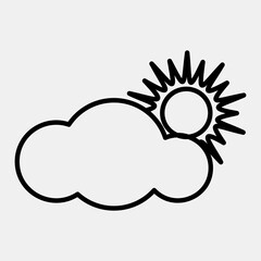 Icon partly cloudy. Weather elements symbol. Icons in line style. Good for prints, web, smartphone app, posters, infographics, logo, sign, etc.