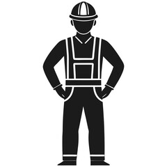 Construction worker silhouette vector illustration