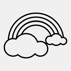 Icon rainbow. Weather elements symbol. Icons in line style. Good for prints, web, smartphone app, posters, infographics, logo, sign, etc.