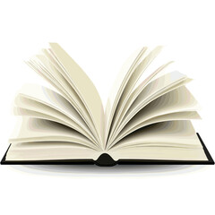 Fototapeta premium Open book with pages turning in a clean, elegant style 