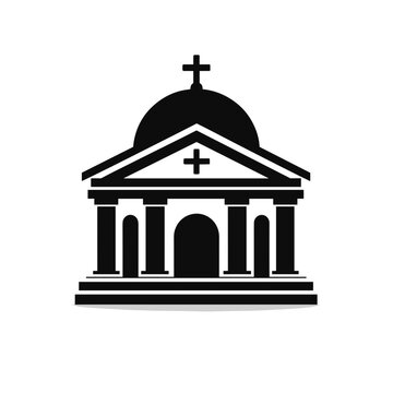 black church building icon clip art preview