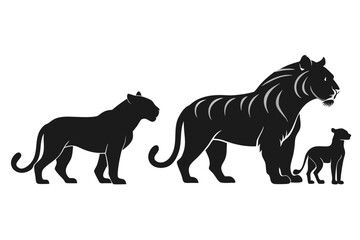 Obraz premium Tiger silhouette vector illustration