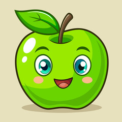 green apple cartoon
