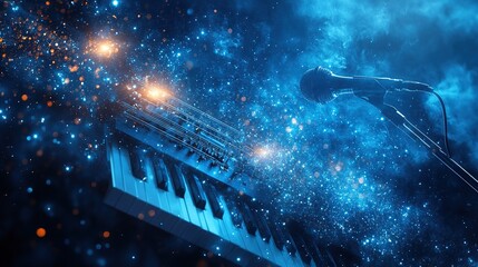 Naklejka premium Electronic keyboard performance
