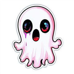  Adorable Dark Kawaii Ghost with – Cute and Creepy Character Design with Gothic Charm, Perfect for Stickers, Halloween Art, or Alternative Aesthetic Collections