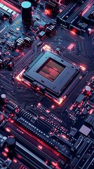 Fototapeta premium A close-up view of a computer circuit board feat