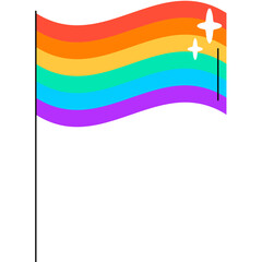 Rainbow Pride Parade Flag in Minimal Flat Style