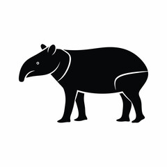 Tapir icon silhouette vector illustration
