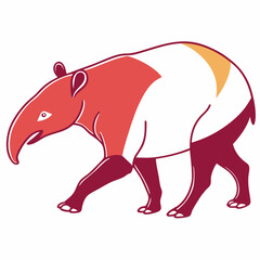 Tapir silhouette vector illustration