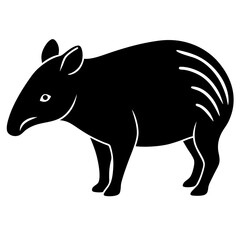 Tapir silhouette vector illustration