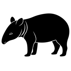 Tapir silhouette vector illustration