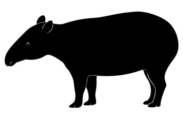 Tapir icon silhouette vector illustration