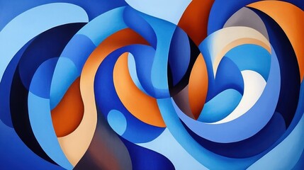 Obraz premium Abstract swirls of blue and orange