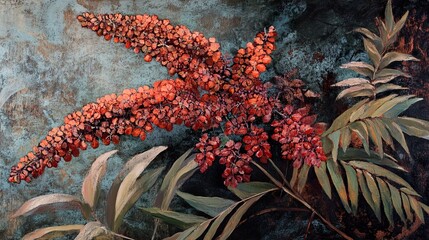 Vibrant Red Flowers: An Expressive Floral Painting