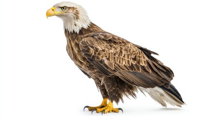 Fototapeta premium White-tailed Eagle isolated on white background