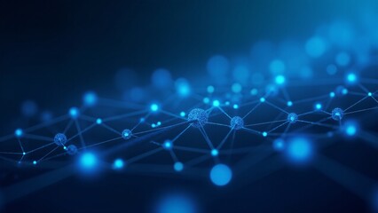 Abstract Blue Network Structure Connectivity