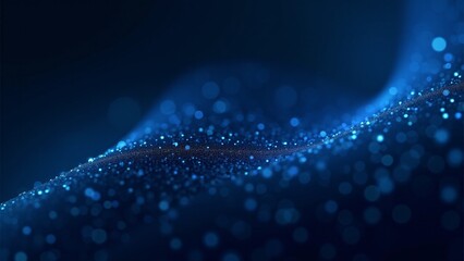Obraz premium Abstract Blue Digital Wave Particle Flow