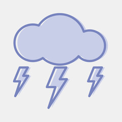 Icon lighting. Weather elements symbol. Icons in two tone style. Good for prints, web, smartphone app, posters, infographics, logo, sign, etc.