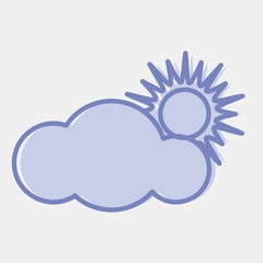 Icon partly cloudy. Weather elements symbol. Icons in two tone style. Good for prints, web, smartphone app, posters, infographics, logo, sign, etc.