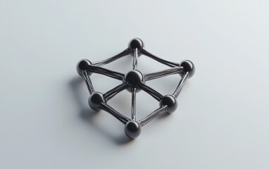 Abstract Metallic Network Structure 3D Rendering