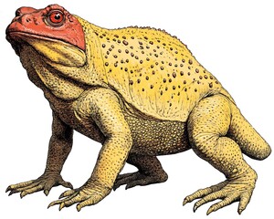 Fototapeta premium Yellow Toad Profile.