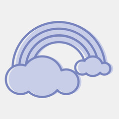 Icon rainbow. Weather elements symbol. Icons in two tone style. Good for prints, web, smartphone app, posters, infographics, logo, sign, etc.