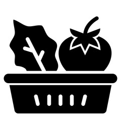 Tomato And Spinach In Basket