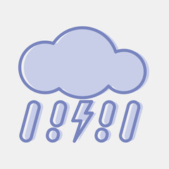 Icon thunder storm. Weather elements symbol. Icons in two tone style. Good for prints, web, smartphone app, posters, infographics, logo, sign, etc.