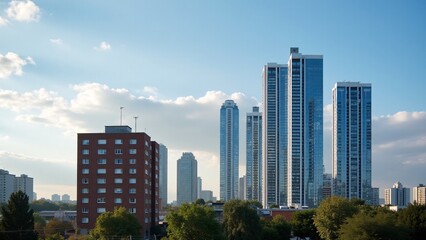 Chicago City Skyline on a Sunny Day