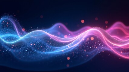 Naklejka premium Glowing Particle Wave, Abstract Background