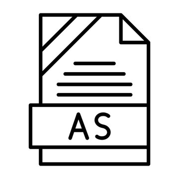 AS File Format Outline Style Icon