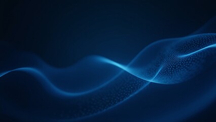 Blue Abstract Wave Background With Particles