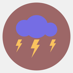 Icon lighting. Weather elements symbol. Icons in color mate style. Good for prints, web, smartphone app, posters, infographics, logo, sign, etc.