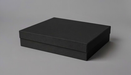 Minimalist black container in soft lighting. Premium product photo box container for brand and logo mockup.
