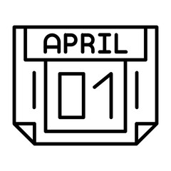 1 April Outline Style Icon