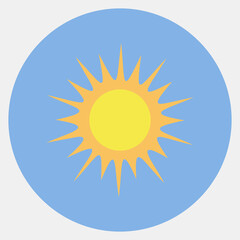Icon sunny. Weather elements symbol. Icons in color mate style. Good for prints, web, smartphone app, posters, infographics, logo, sign, etc.