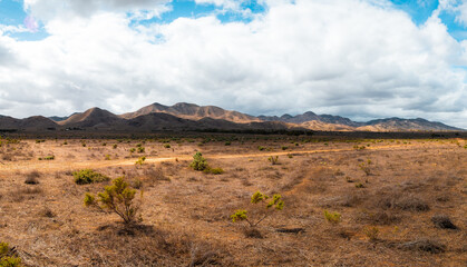 Mountain landscape with blue sky