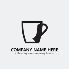 Cup illustration black and white for logo company vector image
