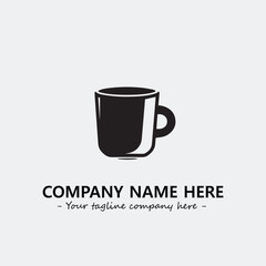 Cup illustration black and white for logo company vector image
