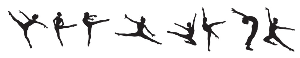 Gymnastics silhouette set