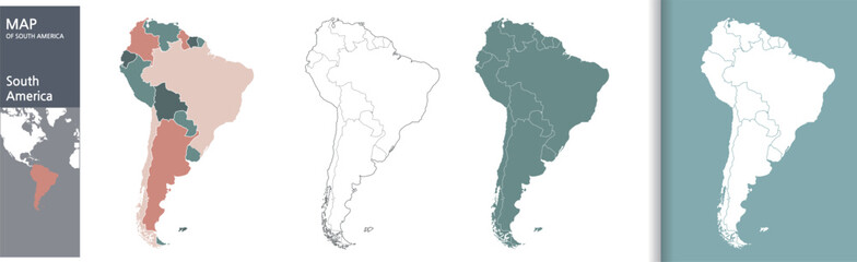 South America country map illustration
