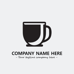 Cup illustration black and white for logo company vector image
