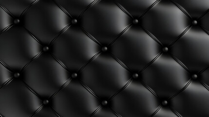 A black and white image of a black leather couch with a black and white pattern