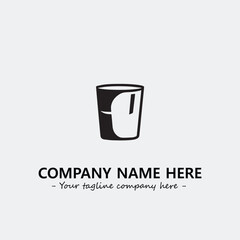 Cup illustration black and white for logo company vector image
